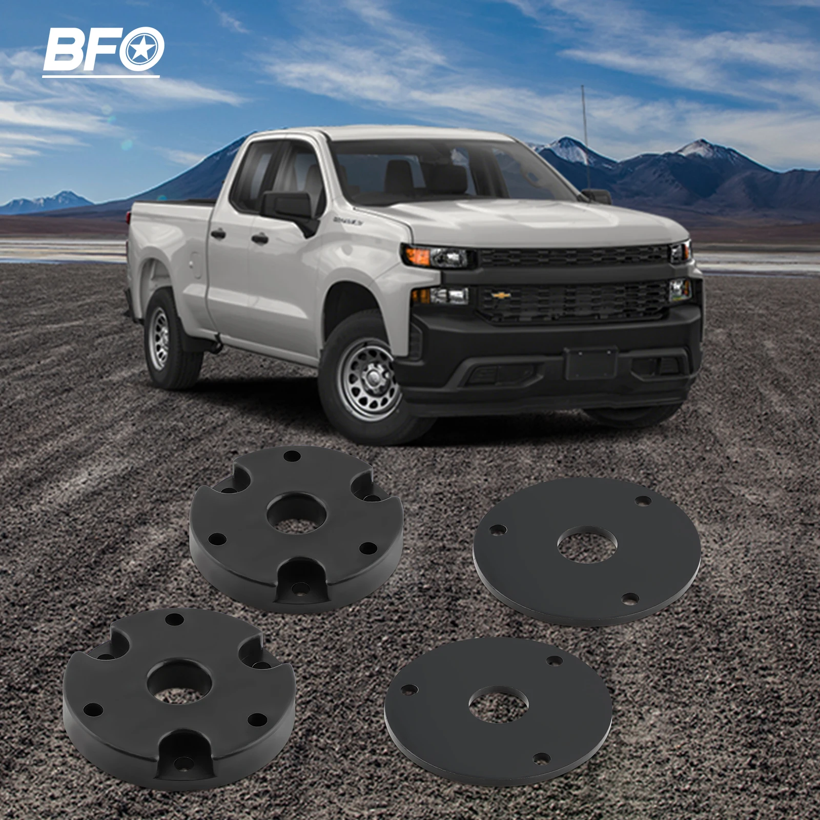 

Комплект переднего выравнивающего подъемника 2 дюйма для Chevy Silverado GMC Sierra 1500 2WD 4WD 2019-2023