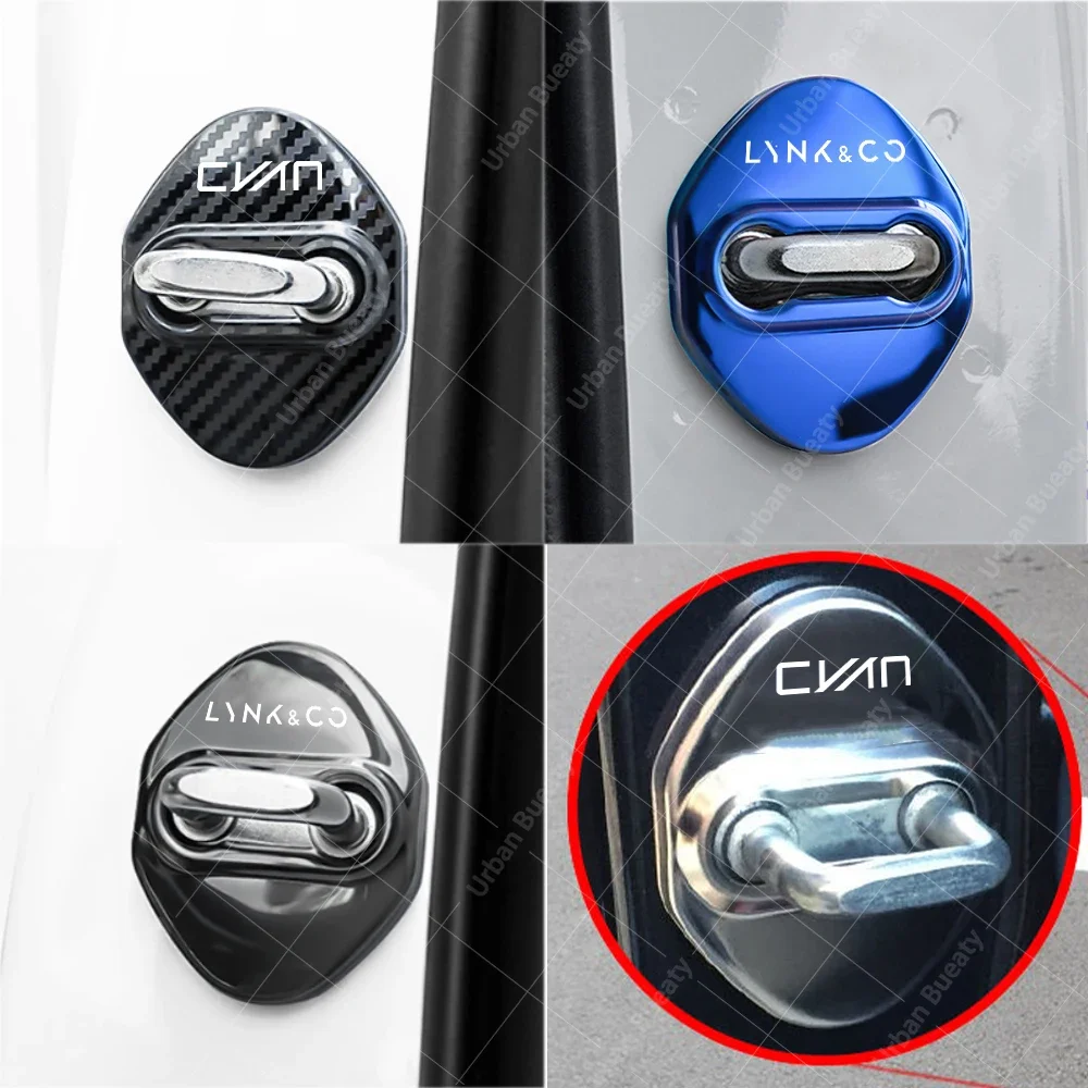 자동차 문짝 잠금 커버 자동 보호 케이스, Geely Lynk & Co Lynk Co 01 02 03 03 + 05 06 09 PHEV 시안 레이싱 카 액세서리, 4 개