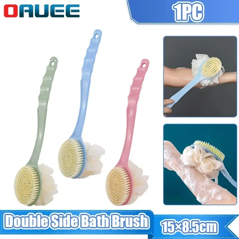SoftHairMassageBathBrushLongHandleBackRubBrush2In1Bath