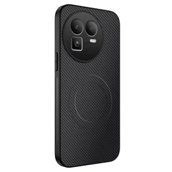 Cover posteriore protettivo migliorato con design in silicone morbido e fibra di carbonio per Realme GT8