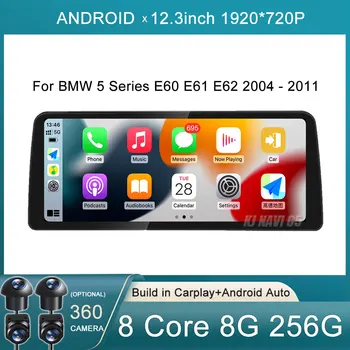 Android 13 12.3 '' Car GPS Navigation For BMW 5 Series E60 E61 E62 2004 - 2011 CIC CCC Multimedia Radio Player Carplay DSP WIFI 1