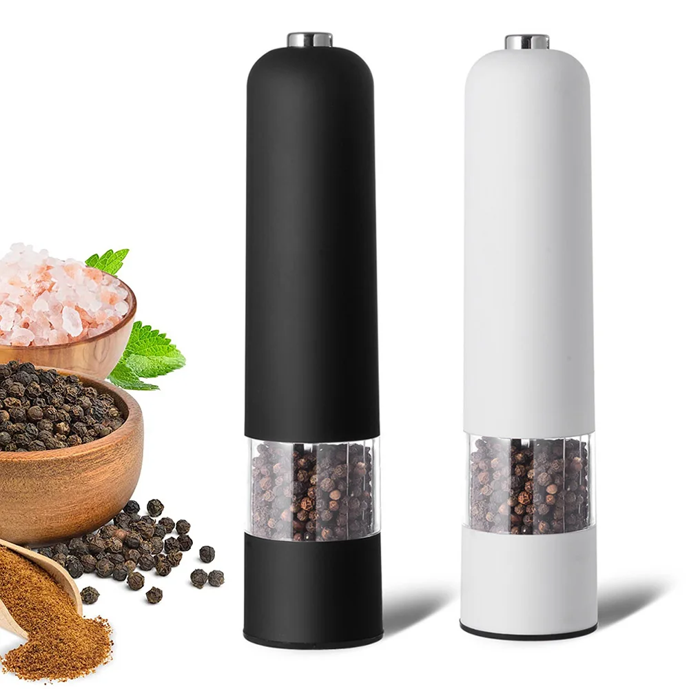 Electric Salt Pepper Mill with LED Light Adjustable Coarseness Spice Grinder Battery Operated Pepper Grinder Kitchen Gadget