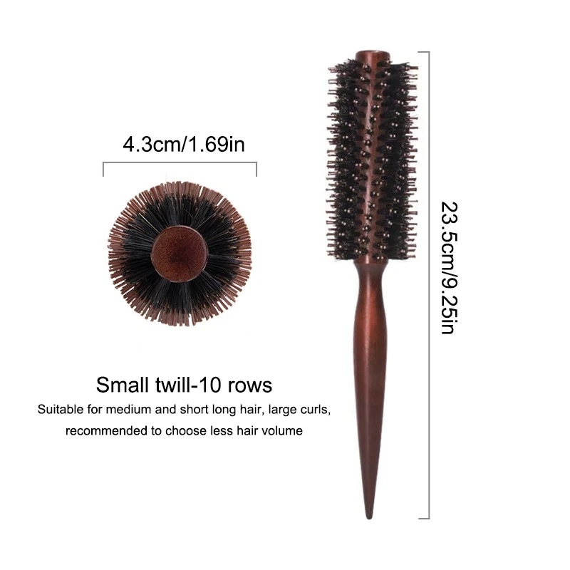 Anti-Static Boar Bristle Round Hair Styling Brush