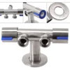 Double Handles Bathrooms Faucet Stainless Steels Cold Water Faucet Bathrooms Washing Machine Faucet Triangle Valve Accessories 2