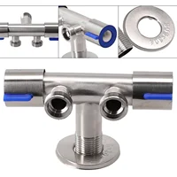 Double Handles Bathrooms Faucet Stainless Steels Cold Water Faucet Bathrooms Washing Machine Faucet Triangle Valve Accessories 2