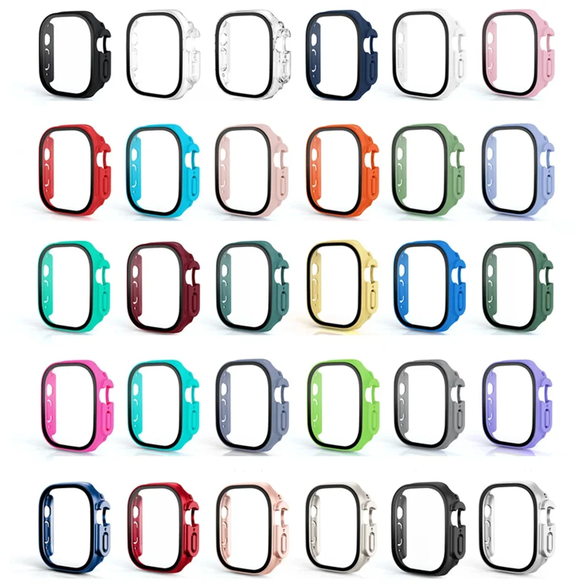Vetro + Custodia Per Apple Watch Ultra 49Mm Pc Bumper + Screen Protector Cover Temperata Di Lusso Per Apple Watch Ultra 2 Accessori