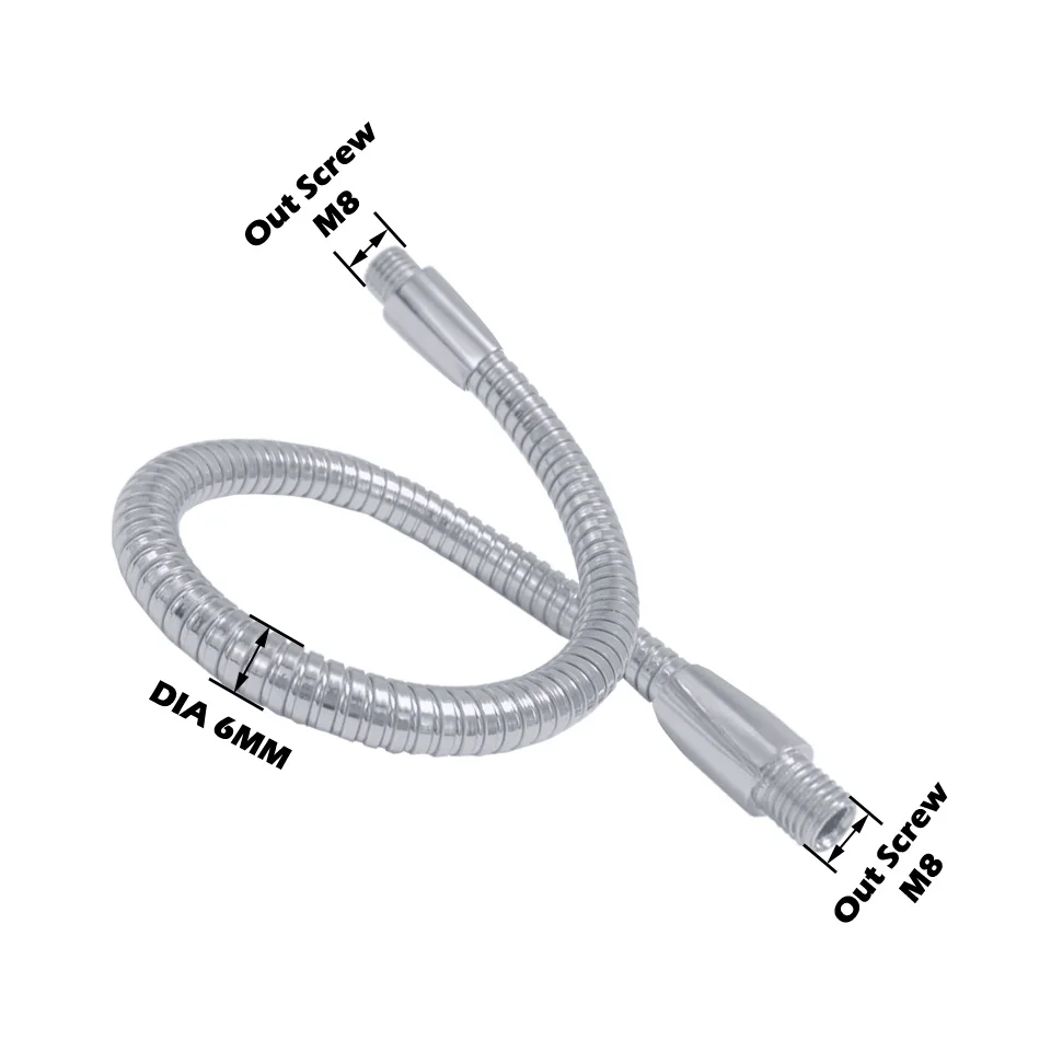 Dia6mm LED Serpentine Tube 10/15/20/25/30CM Soft Flexible Light Holder M6 M8 M10 Metal Hose For DIY Table Lamp