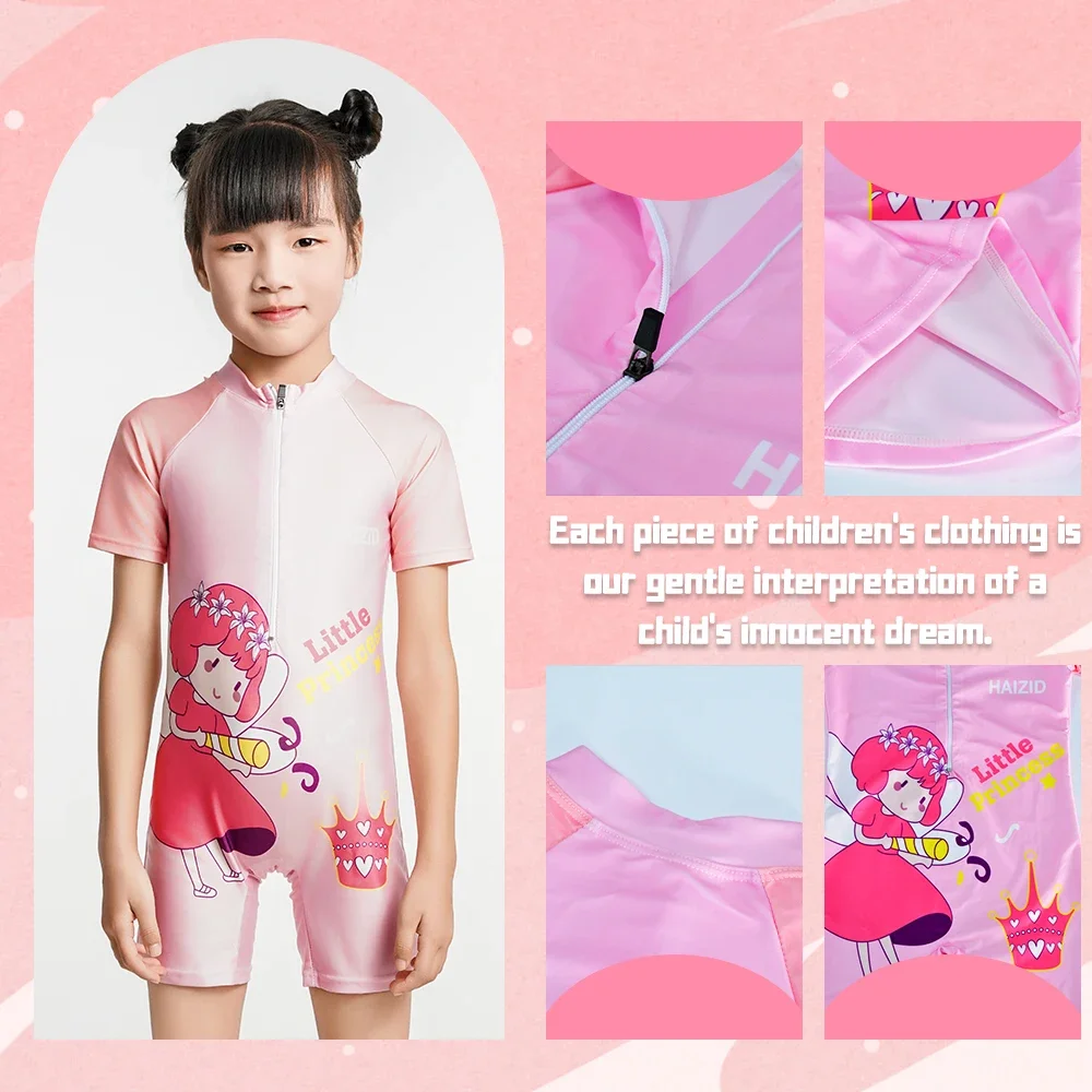 New Fashion Children's Swimwear Cute Cartoon Girls One-Piece Swimming Costume Toddler Breathable Swimming Suit Girls
