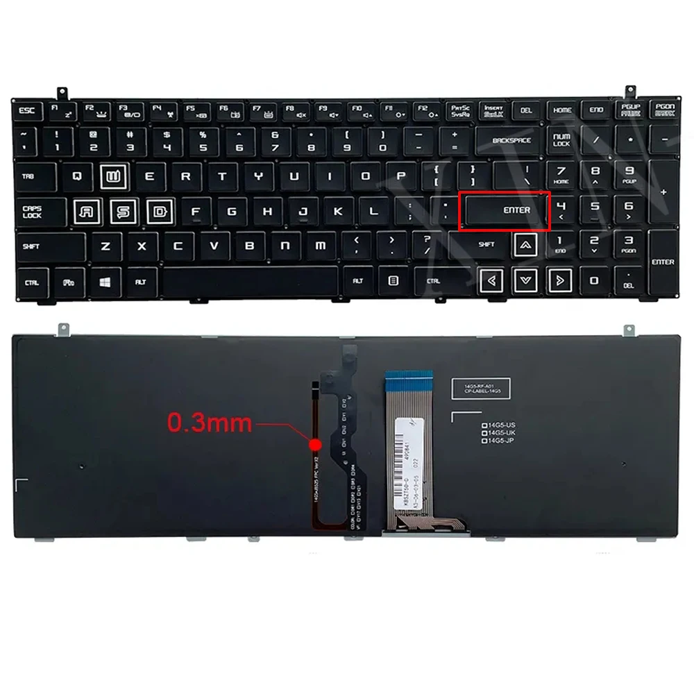 Tastiera Per Laptop Retroilluminata Bianca Usa Per Hasee Z7-Kp5Ga Z7M-Kp5Ga Z7-Kp7Gt Z7-Kp7D2 Kp7Gc Z7-Kp7Ec T50 T50Ti