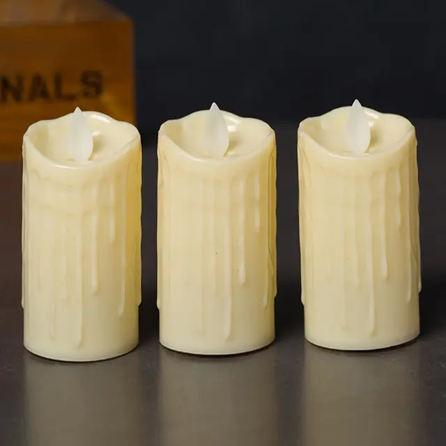 Bougies électroniques en plastique, 1 pièce, décoration pour mariage, anniversaire, famille 4