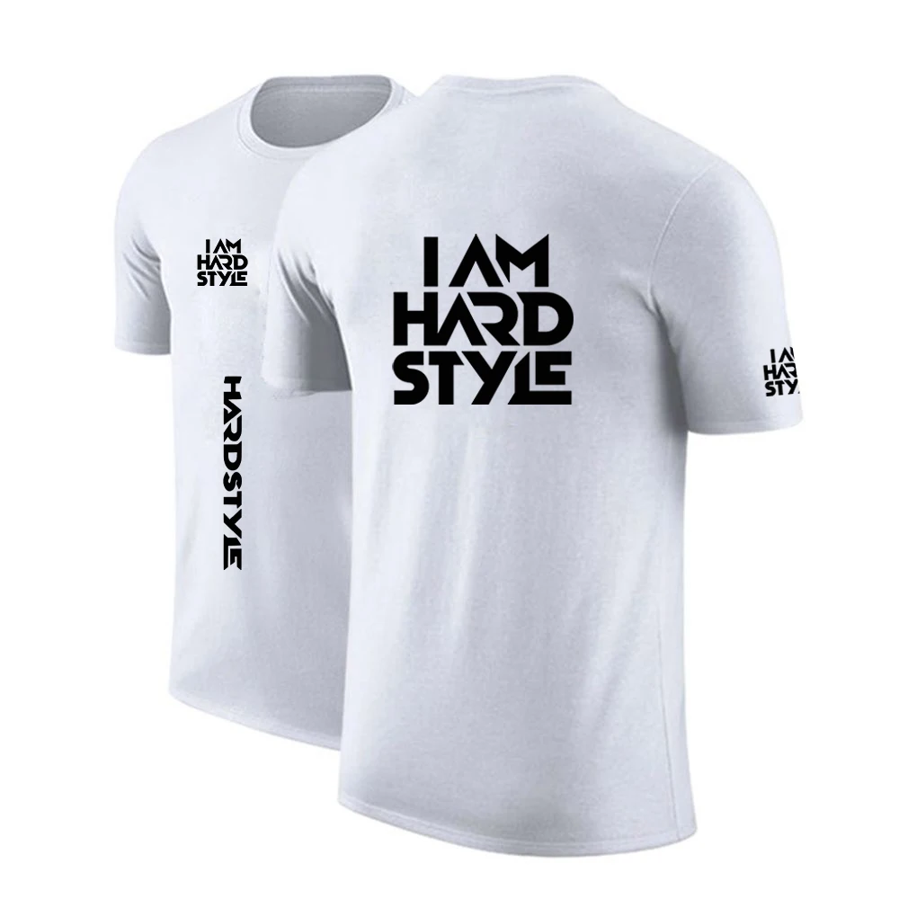Summer Mens Hardstyle Logo Printed Short Sleeves Sports Tee