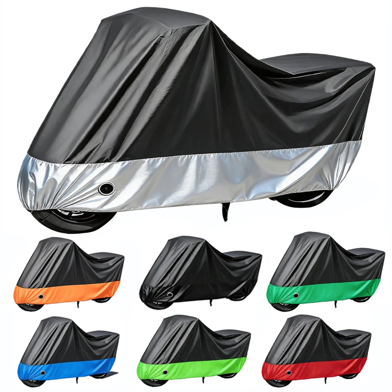 All-Season Waterproof UV Protective Motorcycle Cover - Durable and Dustproof 190T Fabric