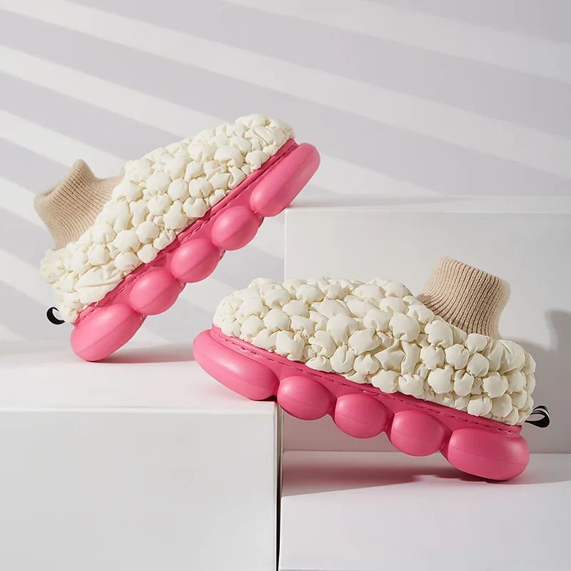 Pallene Winter Fur Slippers Women Men 2023 New Fashion Home Plush Antiskid Shoes Warm Cotton Cozy Shoes Brand Soft Sole Slipper 2