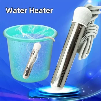 2000W Electric Heating Rod Portable Water Heaters Water Storage Type Hot Water Stick Household Stainless Steel Heating Tube 1