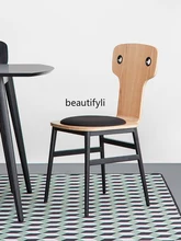 

zqSolid Wood Backrest Desk Chair Stool Nordic Simple Home Dining Chair Study and Restaurant Creative Writing