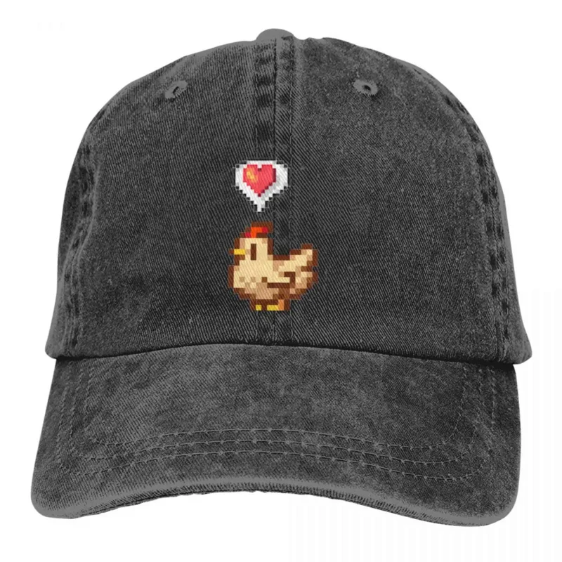 

Pure Color Dad Hats Stardew Valley Happy White Chicken Women'S Hat Sun Visor Baseball Peaked Cap Washed CowboyBaseballes Caps