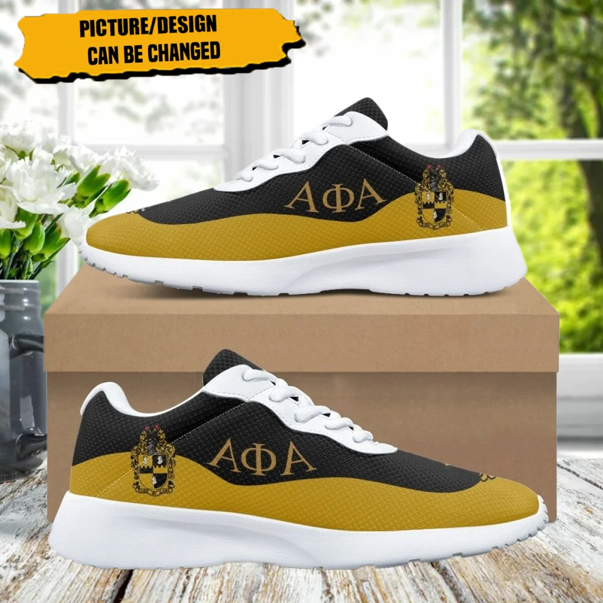 

New Fashion Alpha Phi Alpha Pattern for Women Training Yoga Shoes Cozy Shock Absorbing Non-slip Ladies for Outdoor Jogging Shoes