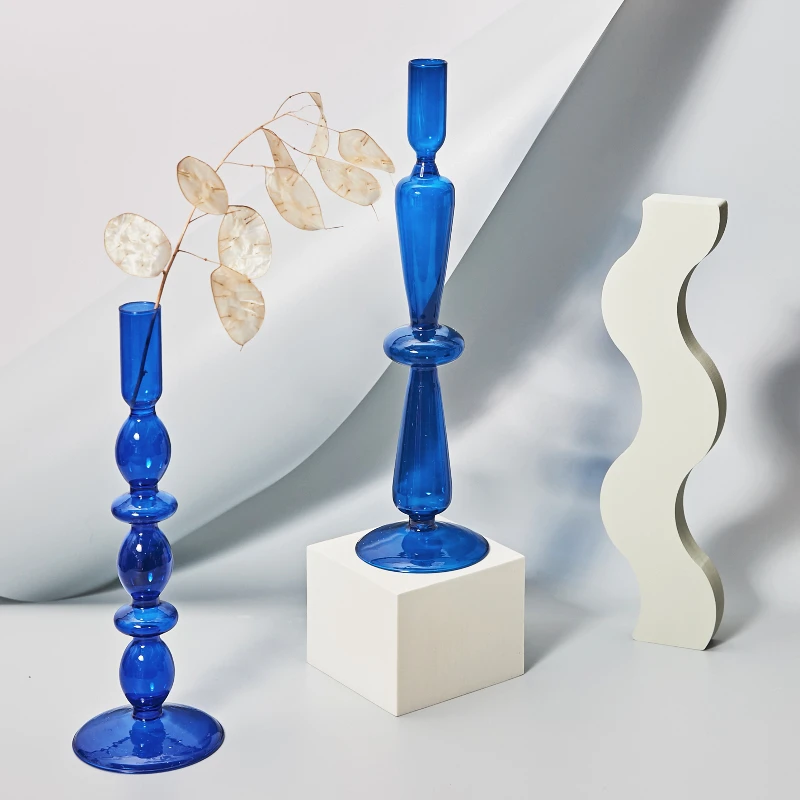 Floriddle European Glass Candle Holder Candlestick Home Wedding Decoration Nordic Decor