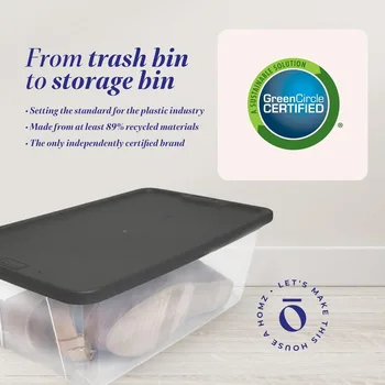 Stackable 6 Quart Clear Organizer Storage Container Bin with Tight Seal Gray Lid for Home Organization, 10 Pack 5