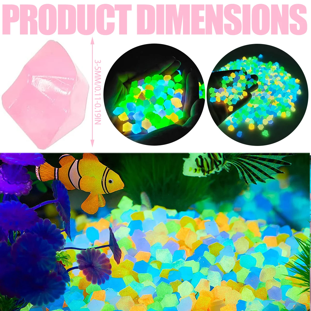 25g Glow in The Dark Gravel Stones Luminous Sand Pebble Stones DIY Aquarium Fish Rocks Garden Lawn Yard Micro Landscape