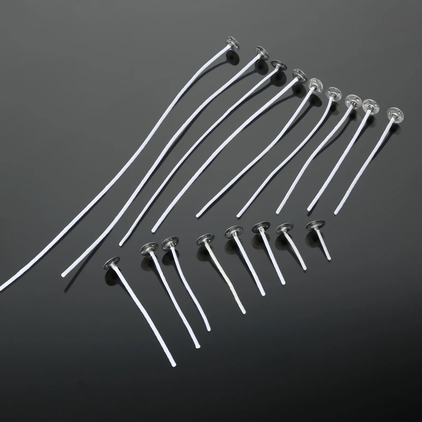 100Pcs Diameter-2mm Length 2.5-30cm Candle Wicks Cotton Core Pre Waxed with Sustainers for Candle DIY Making 17 Sizes Choose