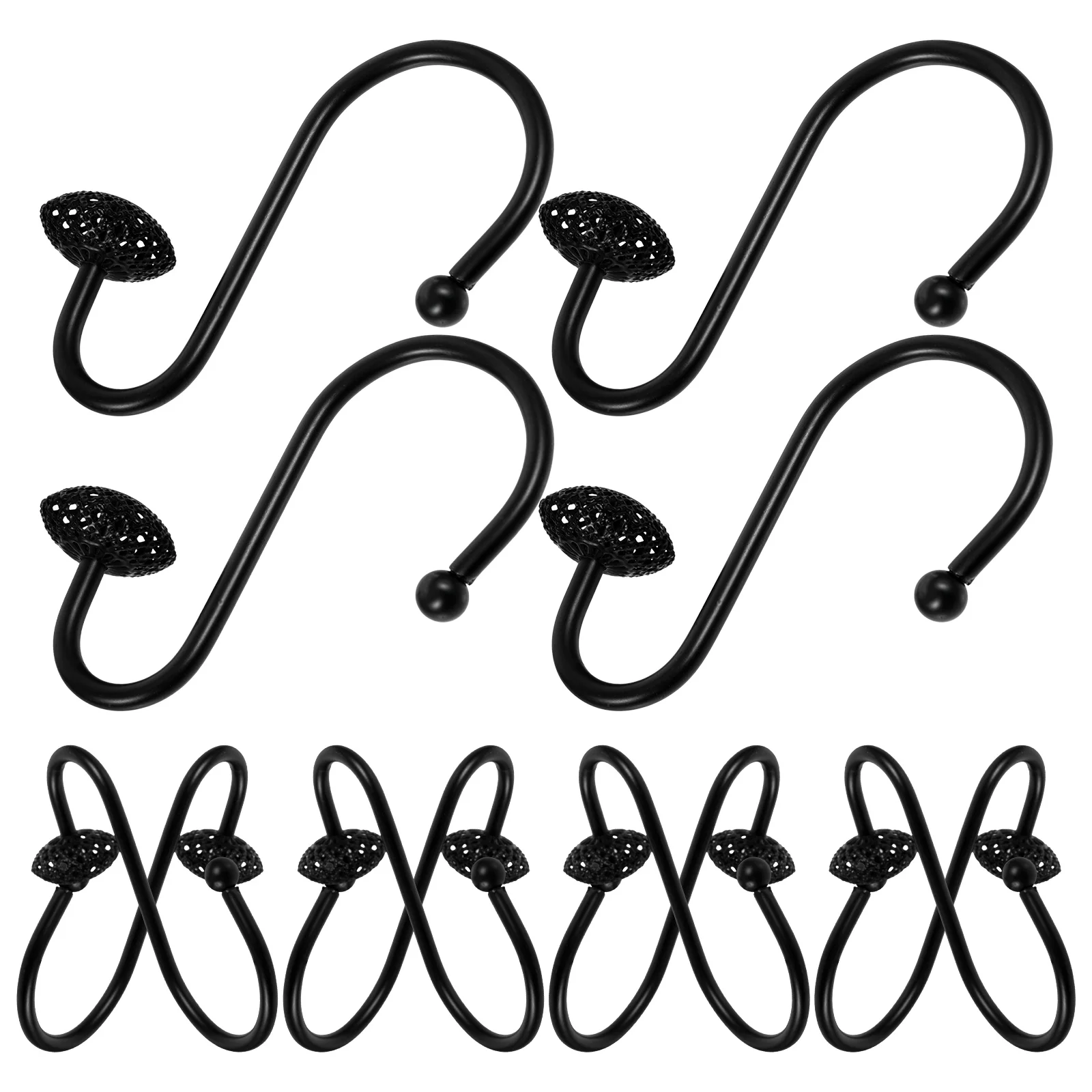 12 Pcs Curtain Hook Hooks Reusable Hangers up Shower Bathroom for Rod Iron Clothes Racks