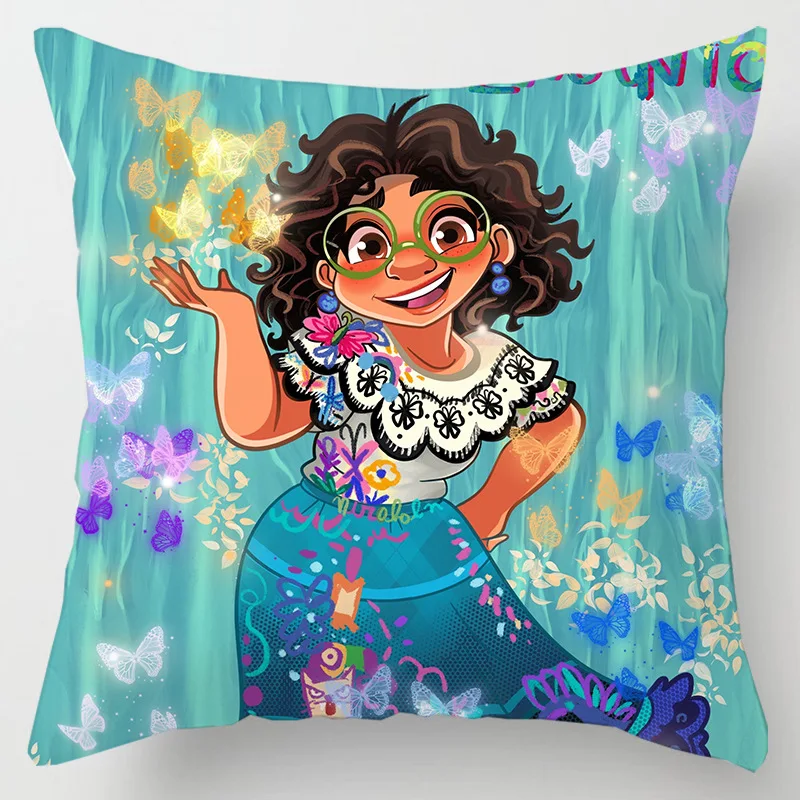 thumbnail image 1 of Funda de almohada de 45 cm de Disney Encanto, figura de la película Mirabel, decoración de cumpleaños para el hogar, funda de almohada con cremallera invisible, 1 of 5