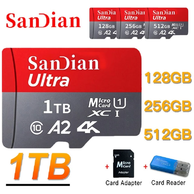 Carte mémoire Micro SD originale pour téléphone et appareil photo, Flash  classe 10, 256 Go, 128 Go, haute vitesse, Micro TF, 512 Go, 1 To, U3, Mini  SD - AliExpress