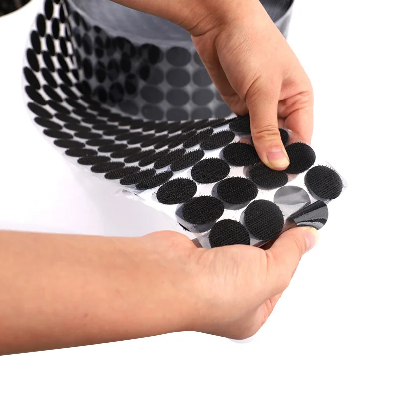 Colorful Self Adhesive Fastener Tape Sticky Dots Adesivo Redondo Strong Glue Transparent Hook and Loop Tape DIY Craft Sewing