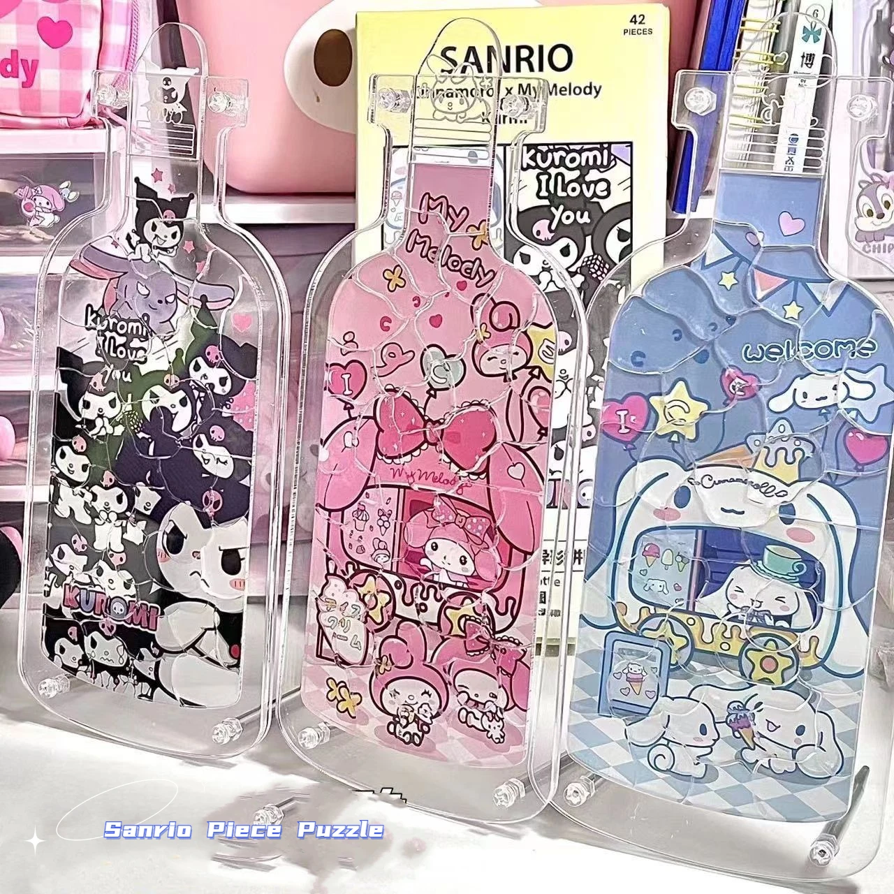 

Adorable Cartoon Sanrio Puzzle Bottle Cinnamoroll Diy Puzzle Bottle Toy Acrylic Three-Dimensional Children'S Day Gift