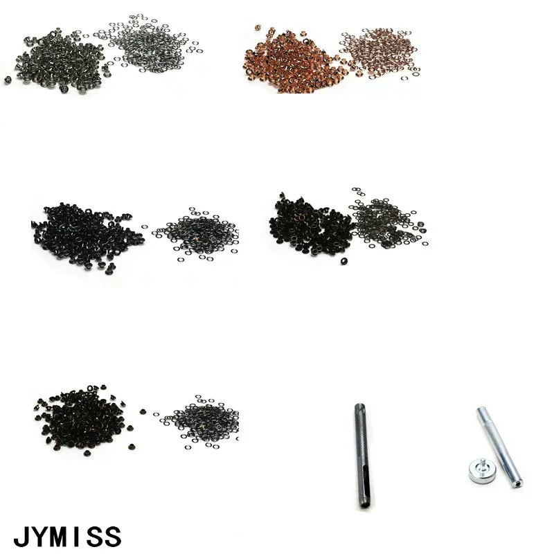 JYMISS-COPPER Electroplating Metal Eyelet for Shoes, Clothes Accessory, Handbag Findings 5 Colors 100Sets 4mm eyelet grommet ring,eyelet grommet ring kit,grommet eyelet kit,metal eyelet buttons