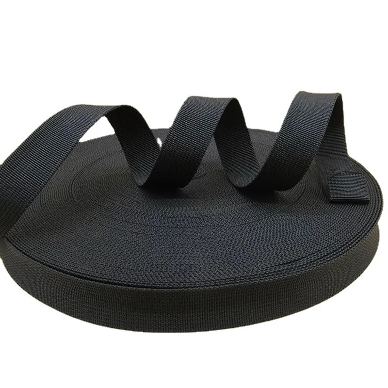 Durable Black Nylon Ribbon for Crafts & Accessories - Multi-Size Options Available