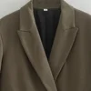 PB&ZA2024 autumn new women's fashionable and casual temperament versatile solid color lapel long sleeved suit jacket 6