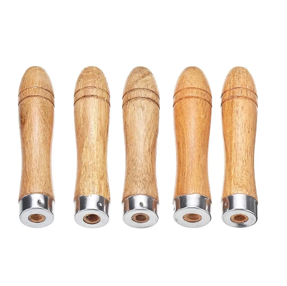 

5Pcs Wooden File Handle 9cm Replacement Strong Metal Collar Spare Parts For Craft Polishing Carving DIY Hand Tools Accessories