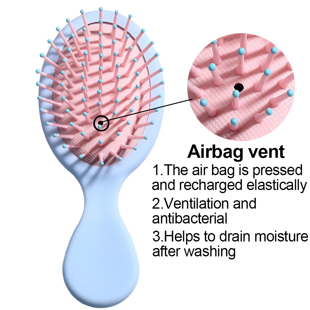 1pcs Mini Detangler Hair Brushes Massager Anti Static Air Bag Hair Comb Wet and Dry Portable Hairbrush Salon Styling Accessories 4