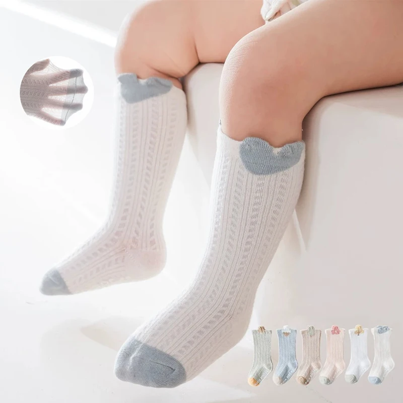 

New Children's Cotton Socks Knee High Boys Girls Long Sock Soft Non-Slip Infants Baby Floor Sock For Kids 0-3Years
