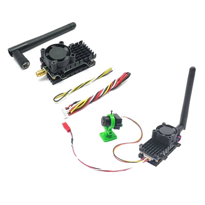 

2W беспроводной FPV передатчик 2000MW 48CH + приемник + камера 1000TVL 5,8 Ghz черный для гоночного дрона RC FPV