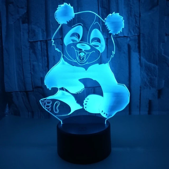 LAMPE LAVE PANDA BLEUE