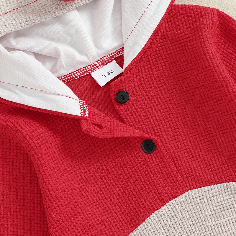 Description Picture 6 of itemBaby Girls Boys Hoodies Rompers Christmas Clothes Elk Shaped Hooded Long Sleeve Toddler Fall Waffle Bodysuits