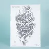 Demon Mask Waterproof Temporary Tattoo Sticker, Long-lasting Waterproof for 1-2 weeks, Realistic Semi-Permanent Fake Tattoo 5