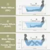 72" x 48" Whirlpool Tub 2 Person Jetted Bathtub Hydro Massage Chromatherapy ETL Certified 3 Sided Apron Acrylic 1125 Watt 3
