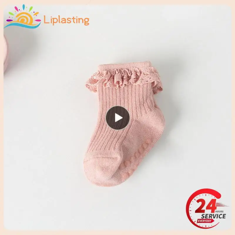 

1PCS Newborn Baby Lace Socks Bow Princess Socks Infant Spring and Autumn Baby Cotton Socks Breathable Ruffled Socks