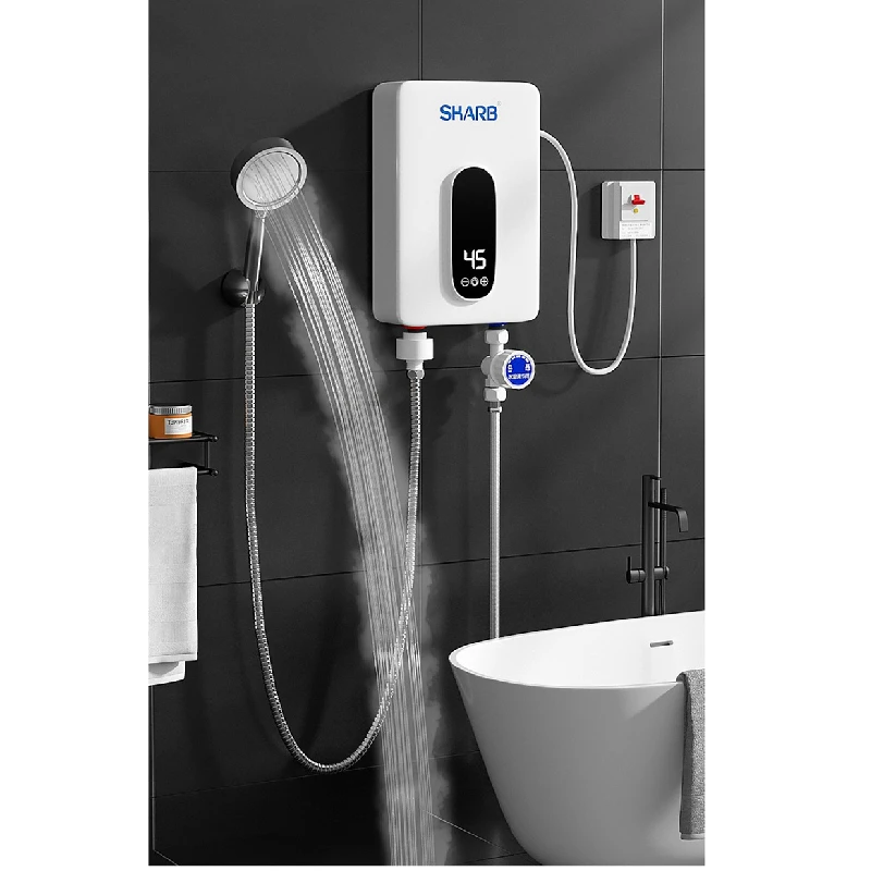 5500W Electric Hot Water Heater Tankless Instant Heating Set Bathroom Self-checking  Automatically Safety With Shower Nozzle - AliExpress