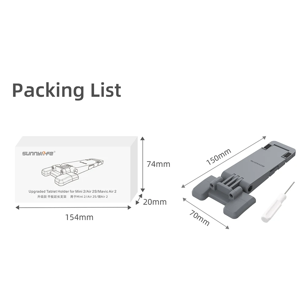 Sammenklappelig tablet-holder til DJI Air 2S Mini 2 Mavic Air 2 fjernbetjening
