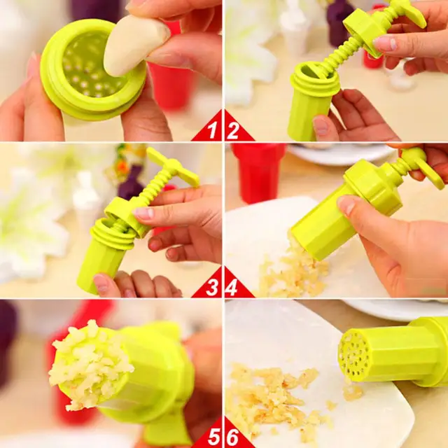Ginger Garlic Manual Press Twist Cutter Crusher Plastic Peeler Kitchen Fruit Vegetable Garlic Tools 4