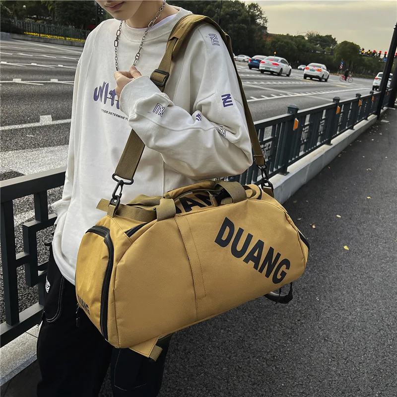 Fitness Gym Bag with Shoe Compartment Large Travel Duffle Backpack Outdoor Swimming Workout Weekender Handbag for Men Women