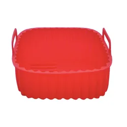 Silicone Reusable Non - Stick Baking Tray Liners - Heat Resistant and Easy to Clean Air Fryer Accessories (Red)