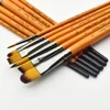 6pcs Professional Artist Paint Detail Tip Brushes, Anti-Shedding Nylon Bristles(Include Round, Filbert, Flat, Angle) 6