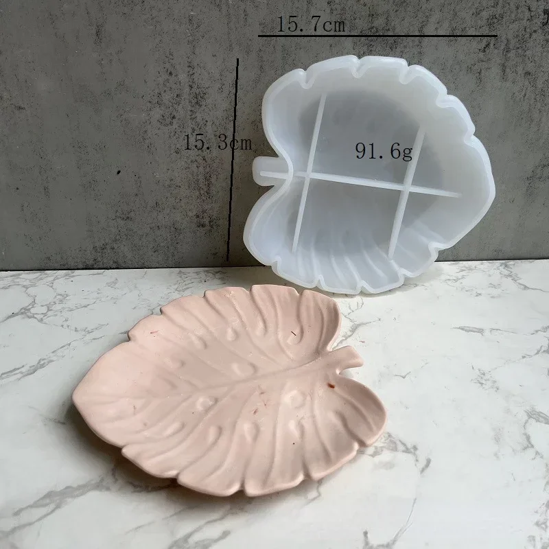 DIY Leaf Storage Tray Silicone Mold Leaf Mirror Storage Box Crystal Drop Glue Mold Ginkgo Plate Tray Gypsum silicone mold