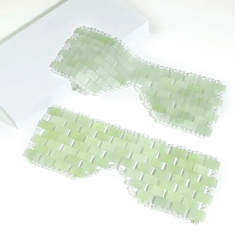 Natural Jade Eye Face Mask Massager Cooling Sleep Eye Facial Mask Relax Sleep Massager Cold Therapy Mask SPA Beauty Tool